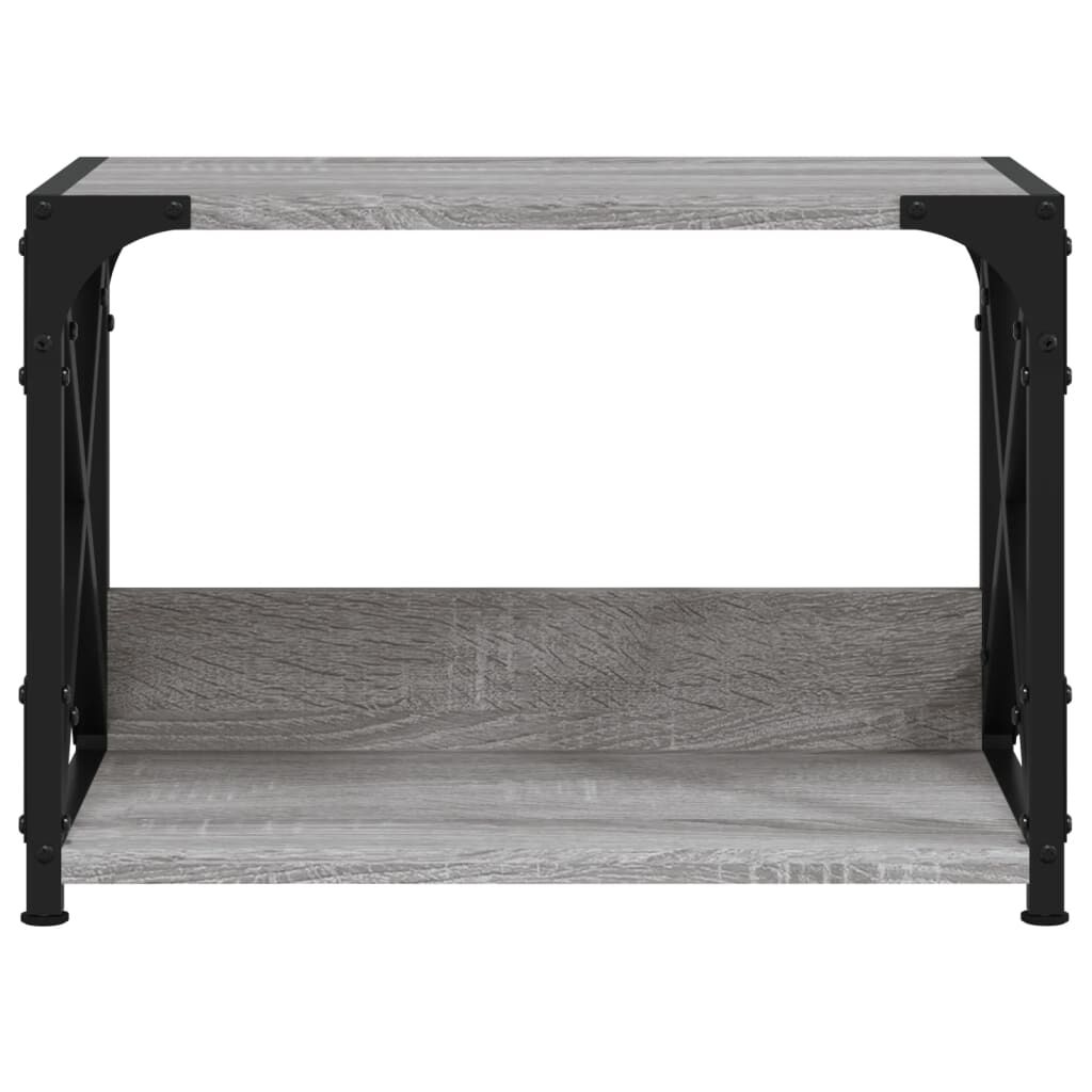 vidaXL Printerstandaard met 2 lagen, grijs, Sonoma eikenhout, 44x26x31,5 cm