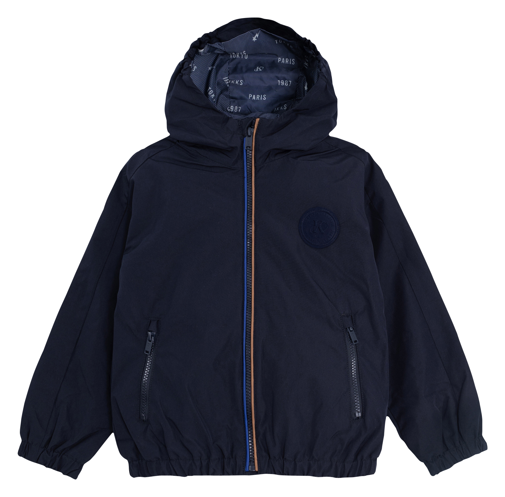Blouson coupe-vent à capuche| Bleu