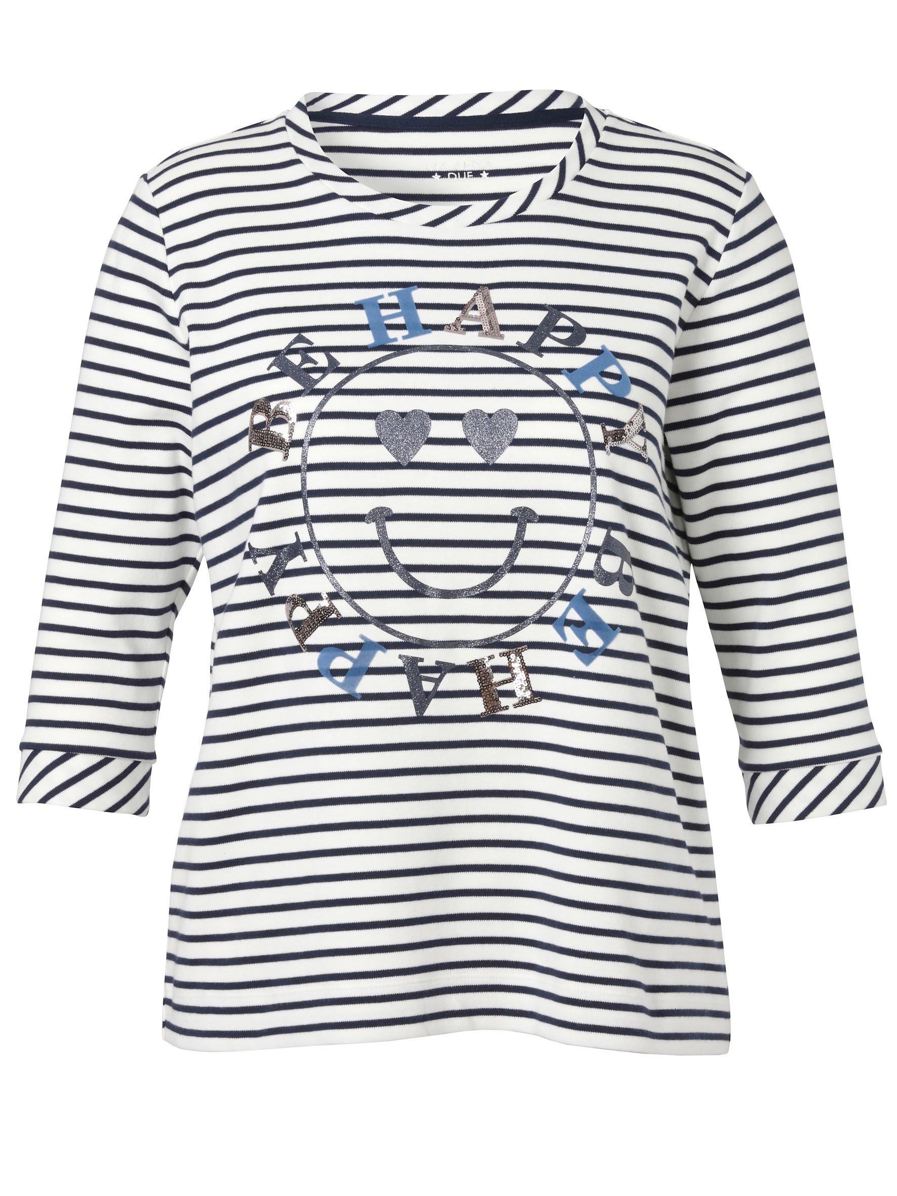 Gestreiftes  Sweatshirt mit Metallic-Frontprint
