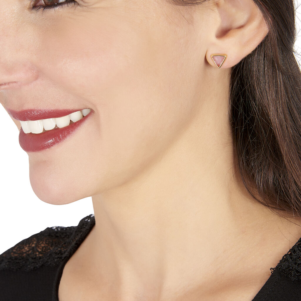 Boucles D'oreilles Puces Juliete Or Jaune Amethyste