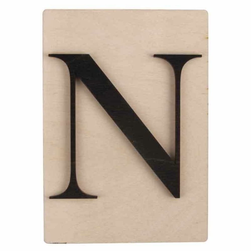 Lettre en bois 14,8 x 10,5 cm - n