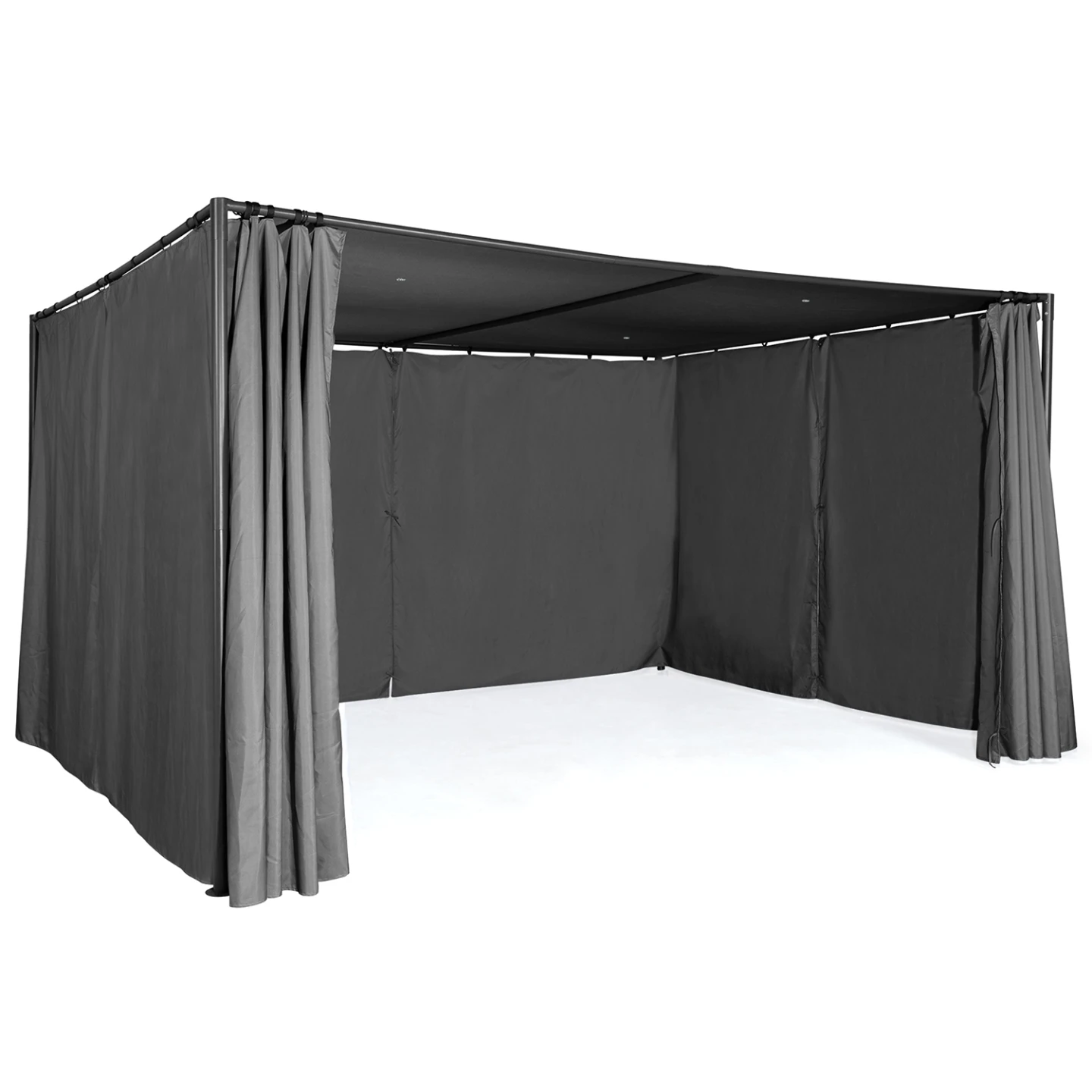 Pergola SAN JOSE 3x4 M tonnelle de jardin avec rideaux toile grise tente de réception