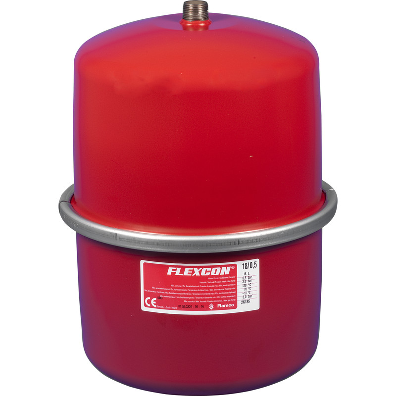 Flamco Flexcon Premium expansievat 18L - 0,5 bar rood
