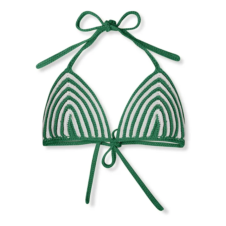 Zulu & Zephyr Haut de Maillot Rayé Crochet | Vert