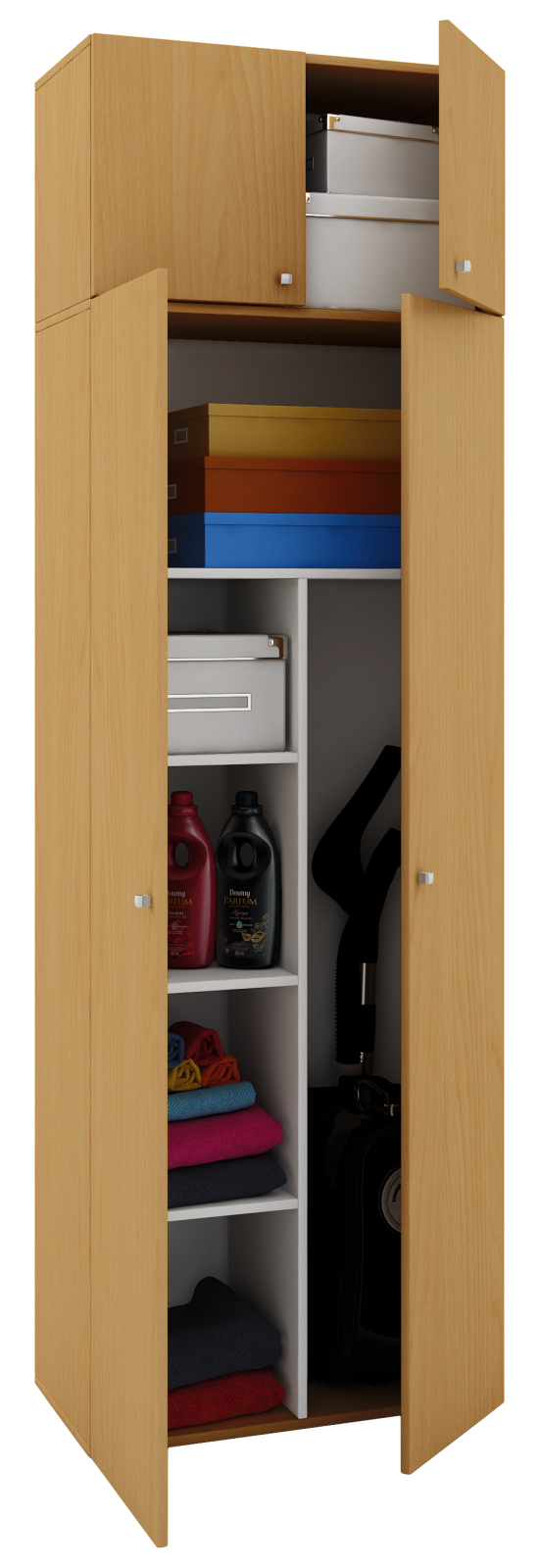 Mehrzweckschrank VANDOL ll - Buche - mit Aufsatz