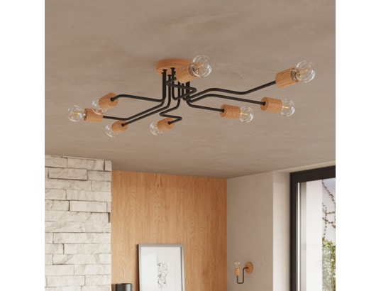 SOLLUX LIGHTING - Lustre timbo 8 noir