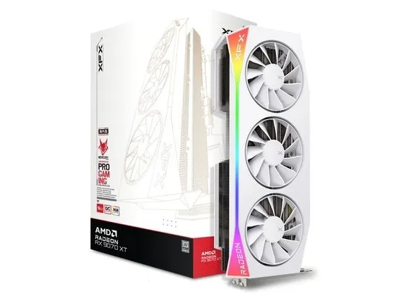 XFX Mercury Radeon RX 9070XT OC - Gaming Edition - grafikkort - Radeon RX 9070 XT - 16 GB GDDR6 - PCI Express 5.0 - 3 x DisplayPort, HDMI - hvid