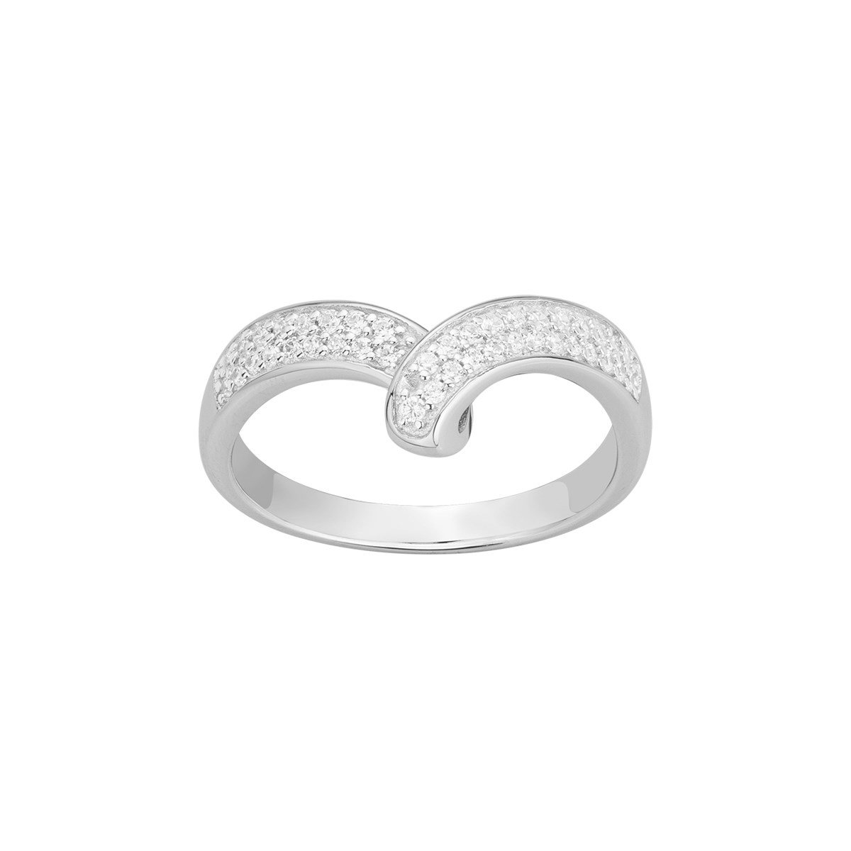 Bague en Argent avec oxyde de zirconium blanc
