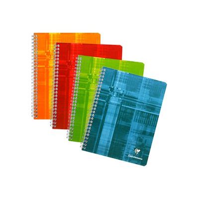 Clairefontaine - Cahier à spirale 17 x22 cm - 180 pages - grands carreaux (Seyes) - disponible dans différentes couleurs
