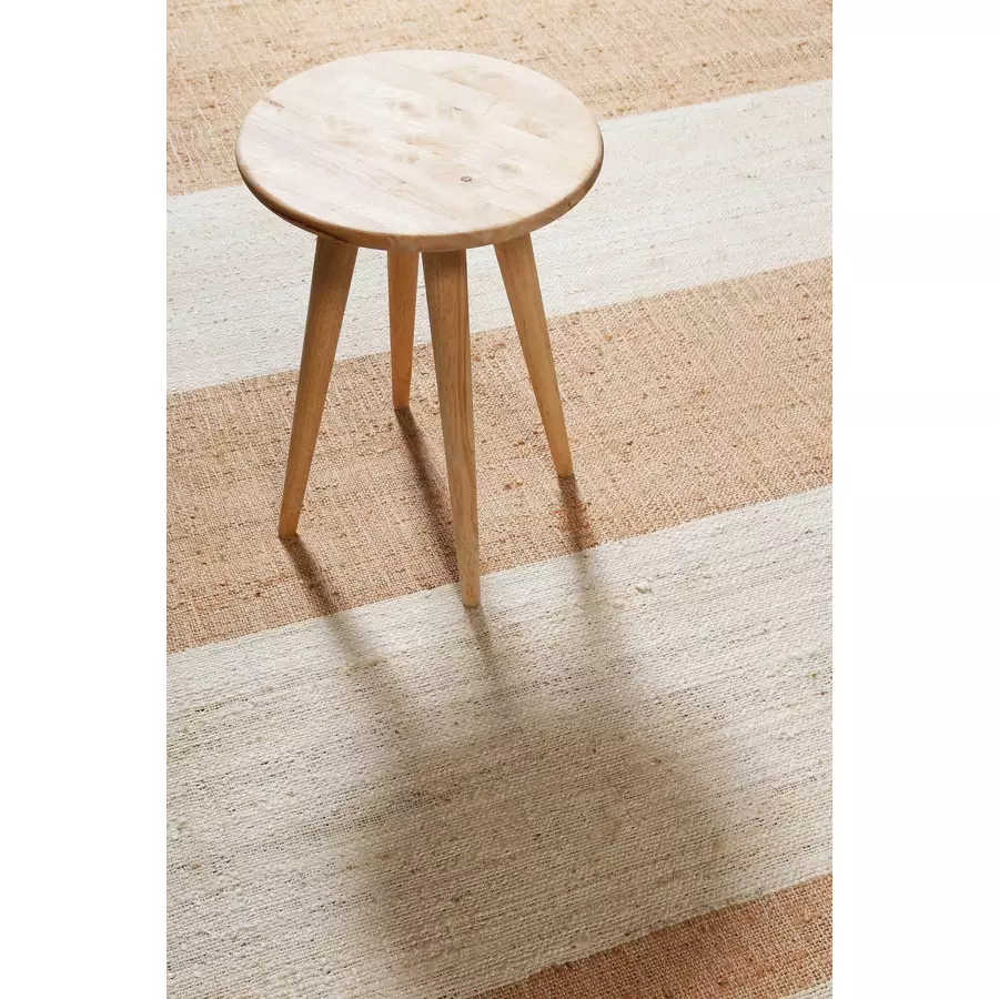 Green Looop Handweb-Teppich Vante cremebeige, cognacbraun