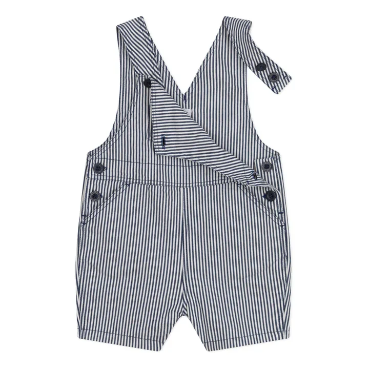 Petit Bateau Salopette Mini Rayée | Bleu marine