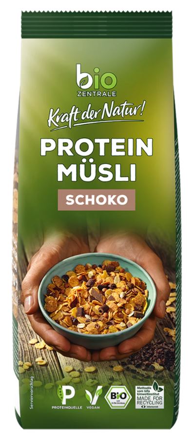 Biozentrale Bio Protein Müsli Schoko 375g MHD:9.6.25
