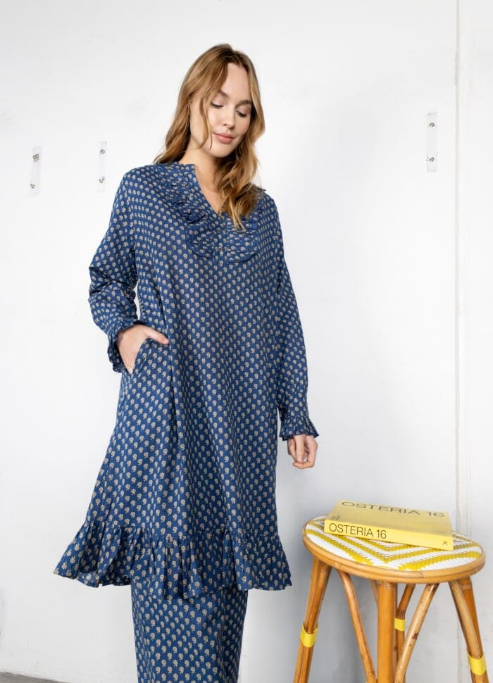 Black Colour Bcflora Ruffle Dress midi blue floral