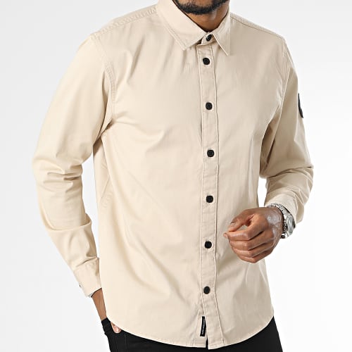 Chemise Manches Longues Monologo Badge Relax 3255 Beige
