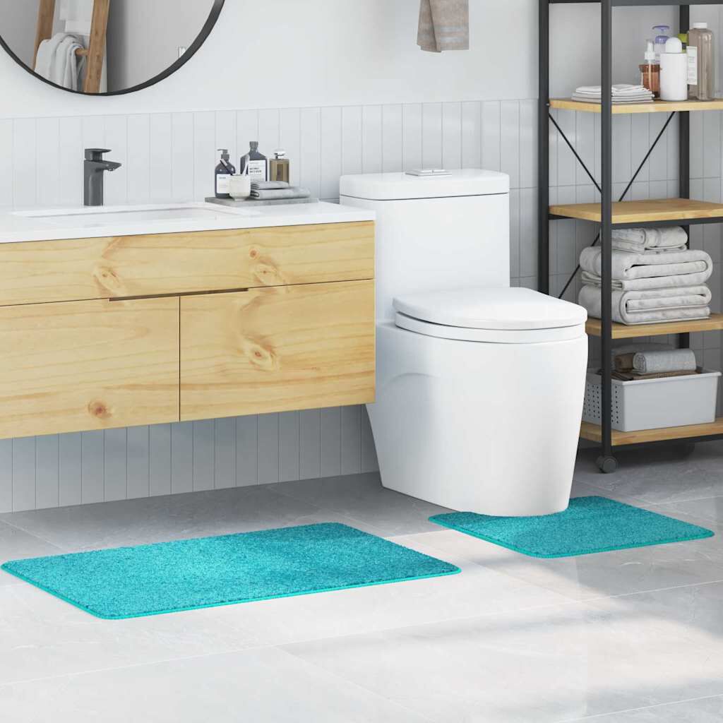 vidaXL Badmat 2 st Turquoise 50 x 50 cm Polypropyleen
