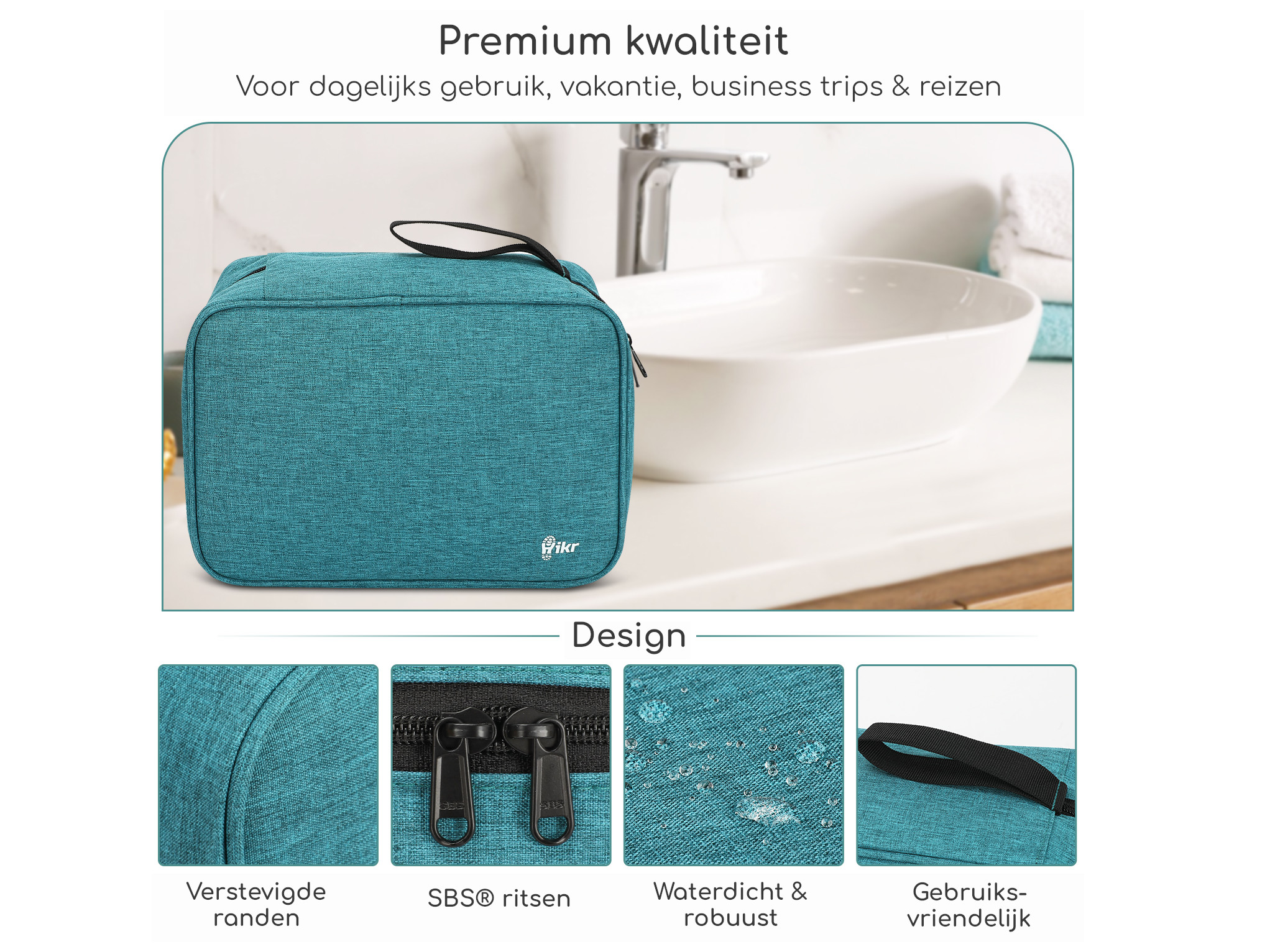 Hikr Toilettas met haak - Black