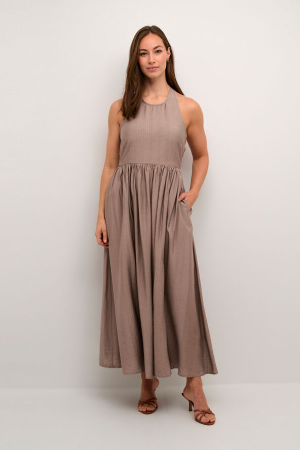 Culture CUamino Halterneck Dress Taupe gray