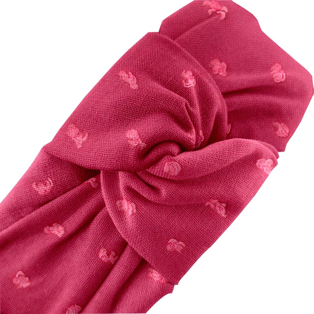 Serre-Tête Large Croisé Plumetis Rose Fuchsia