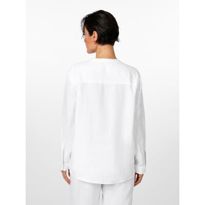 Damen-Hemdbluse Leinen, Weiß