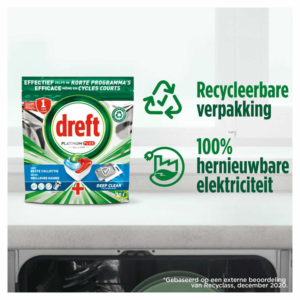 Dreft Vaatwastabletten Platinum Plus All In One Deep Clean Fresh40 stuks