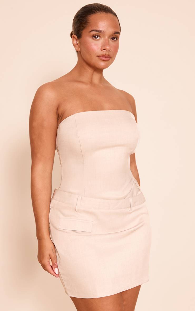Gris Robe Mini Bandeau Ajustée Sculptante