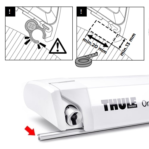 Rail fixation auvent THULE Quickfit pour store de toit