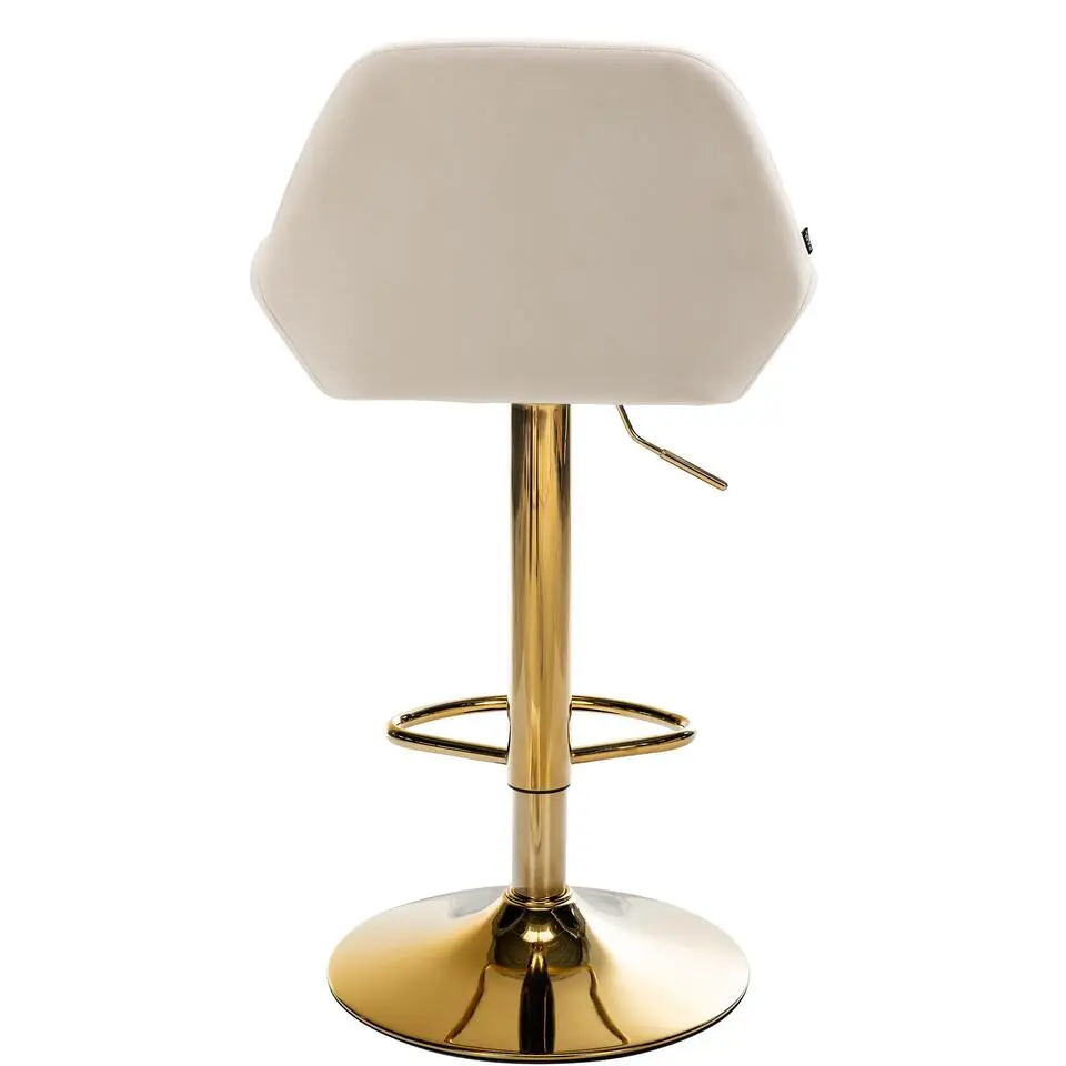 CLP Set van 2 Barkruk Braga goud Frame - Fluweel - creme