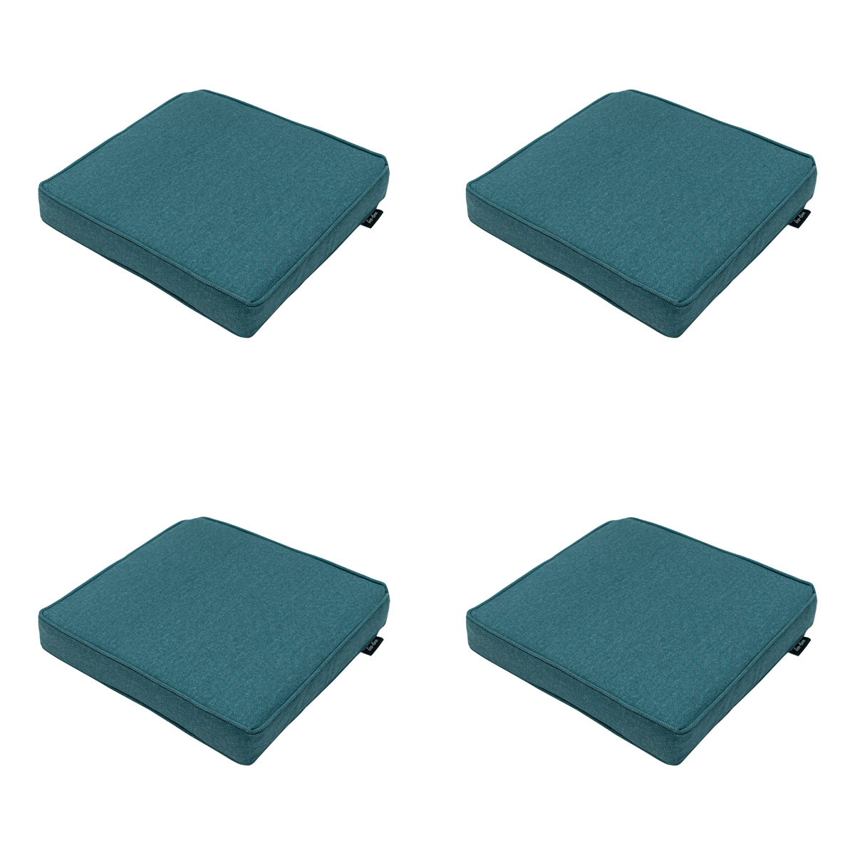 Madison Sea blue canvas eco+ Zitkussen - Set van 4