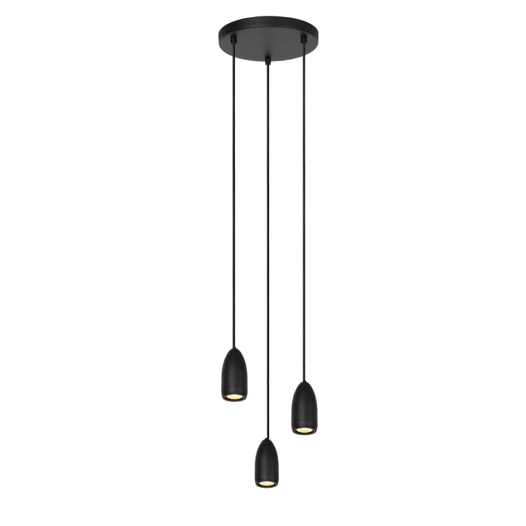 Lucide Evora 3 cluster hanglamp rond zwart