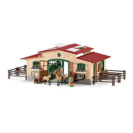 Schleich® 42195 Pferdestall mit Pferden und Zubehör