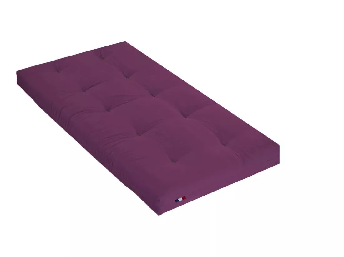 Matelas futon aubergine en coton 90x200