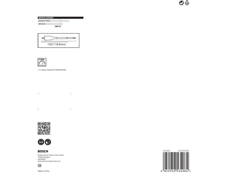 Bosch Professional Flachfräsbohrer-Set Expert Self Cut Spee Flachfräser-Bohrersätze für Bohrschrauber und Schlagbohrmaschinen