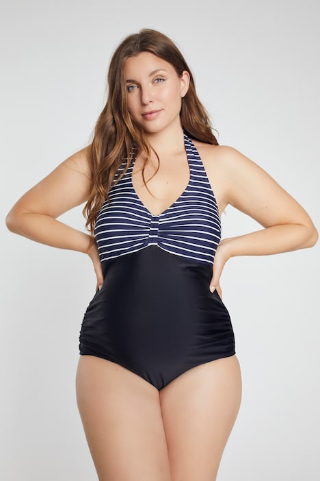 Bellieva-Badeanzug, Streifen, Umstandsmode, Softcups