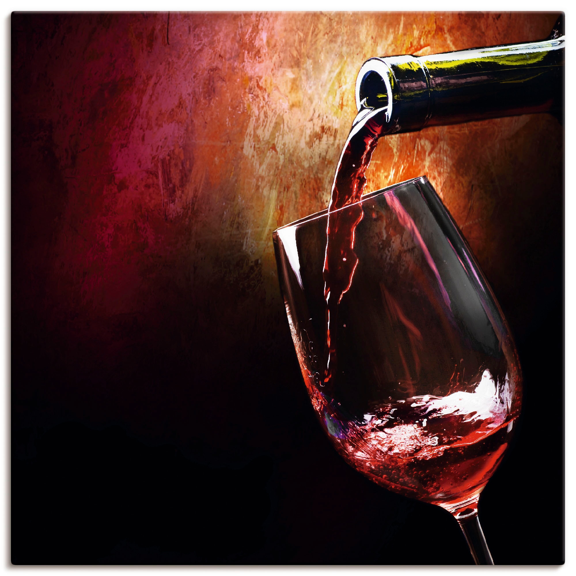 Artland Leinwandbild »Wein - Rotwein« Getränke 1 Stk. tlg. als Alubild, Outdoorbild, Leinwandbild, Poster, Wandaufkleber