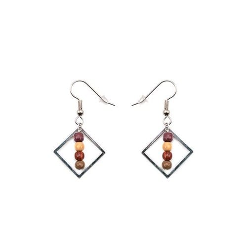 Boucle d'oreille bois et filigrane