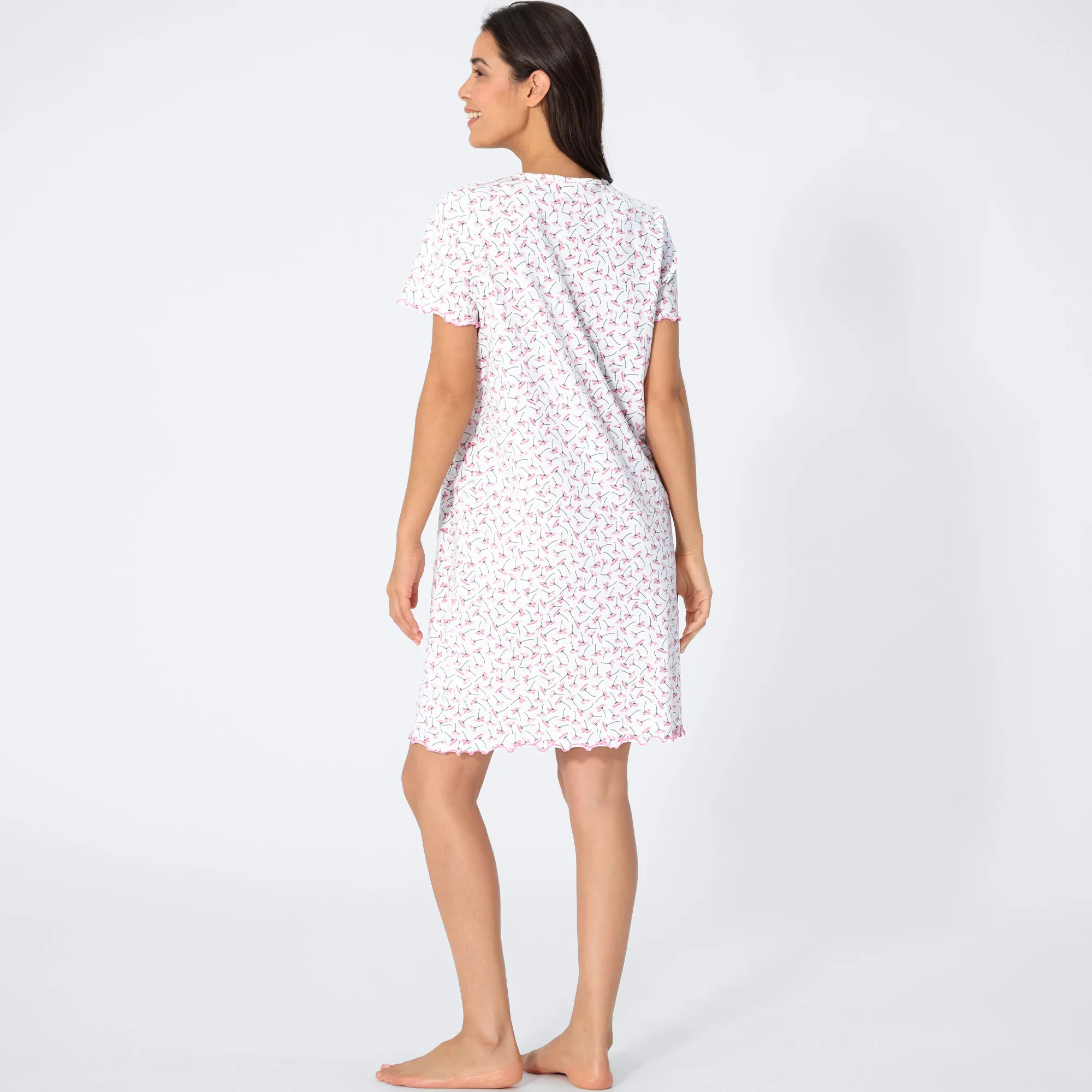 Damen-Nachthemd mit Blumenmuster