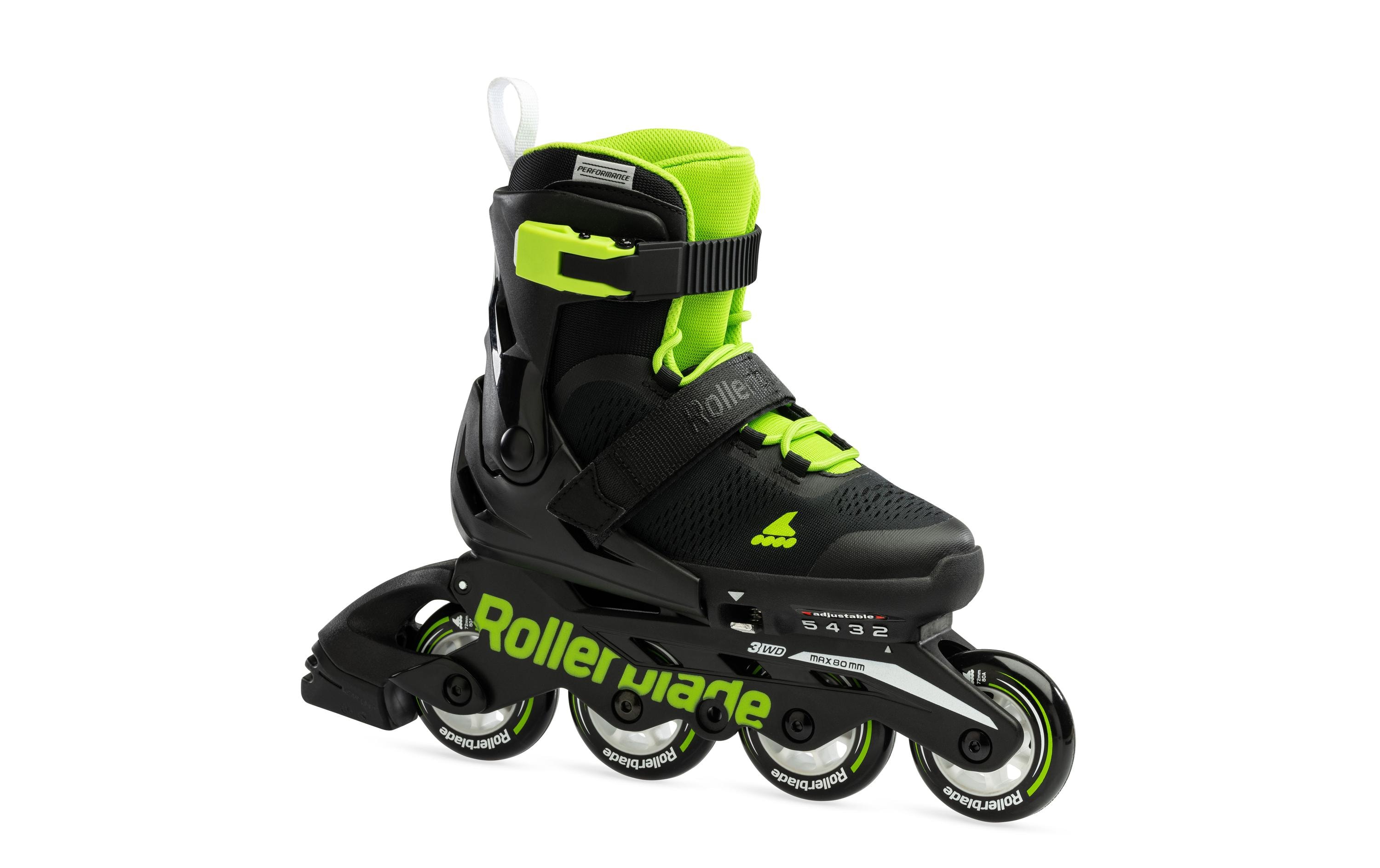 Inline-Skates Microblade 175 Black/GreenVerstellbare Inline-Skates für Kinder