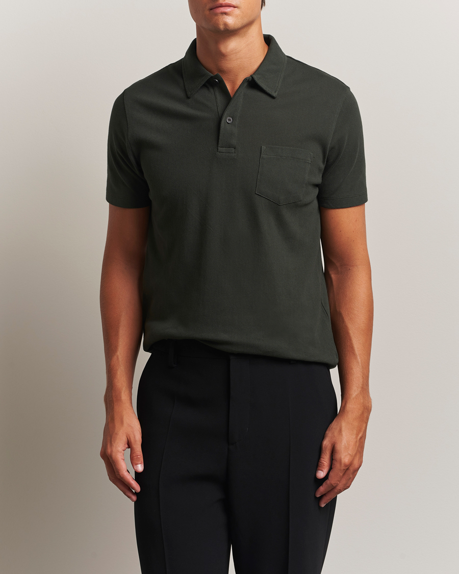 Sunspel Riviera Polo Shirt Dark Green