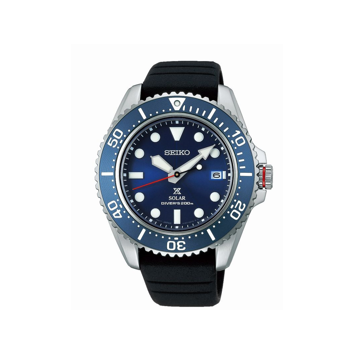 Montre SEIKO Prospex homme solaire acier bracelet caoutchouc noir
