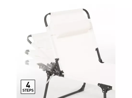 2 chaises longues pliantes en aluminium plage et jardin Gold Coast