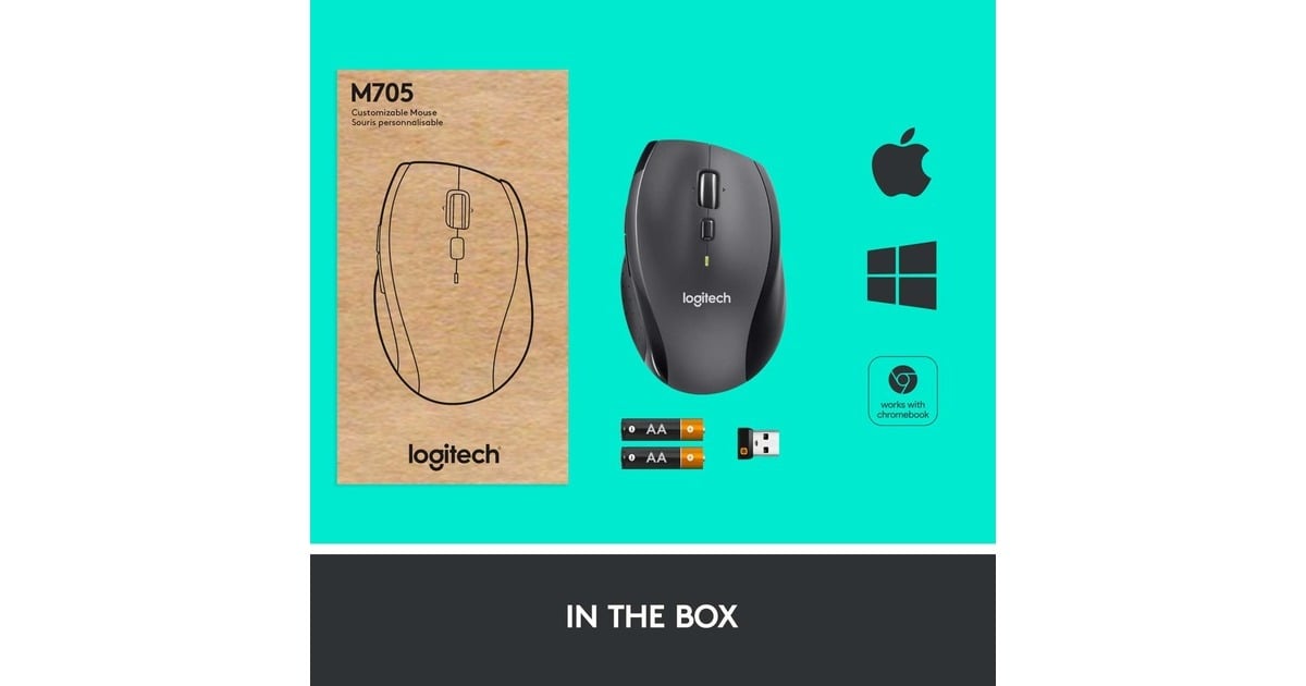 LogitechM705 Wireless Marathon Mouse  (Antraciet, 1000 Dpi)