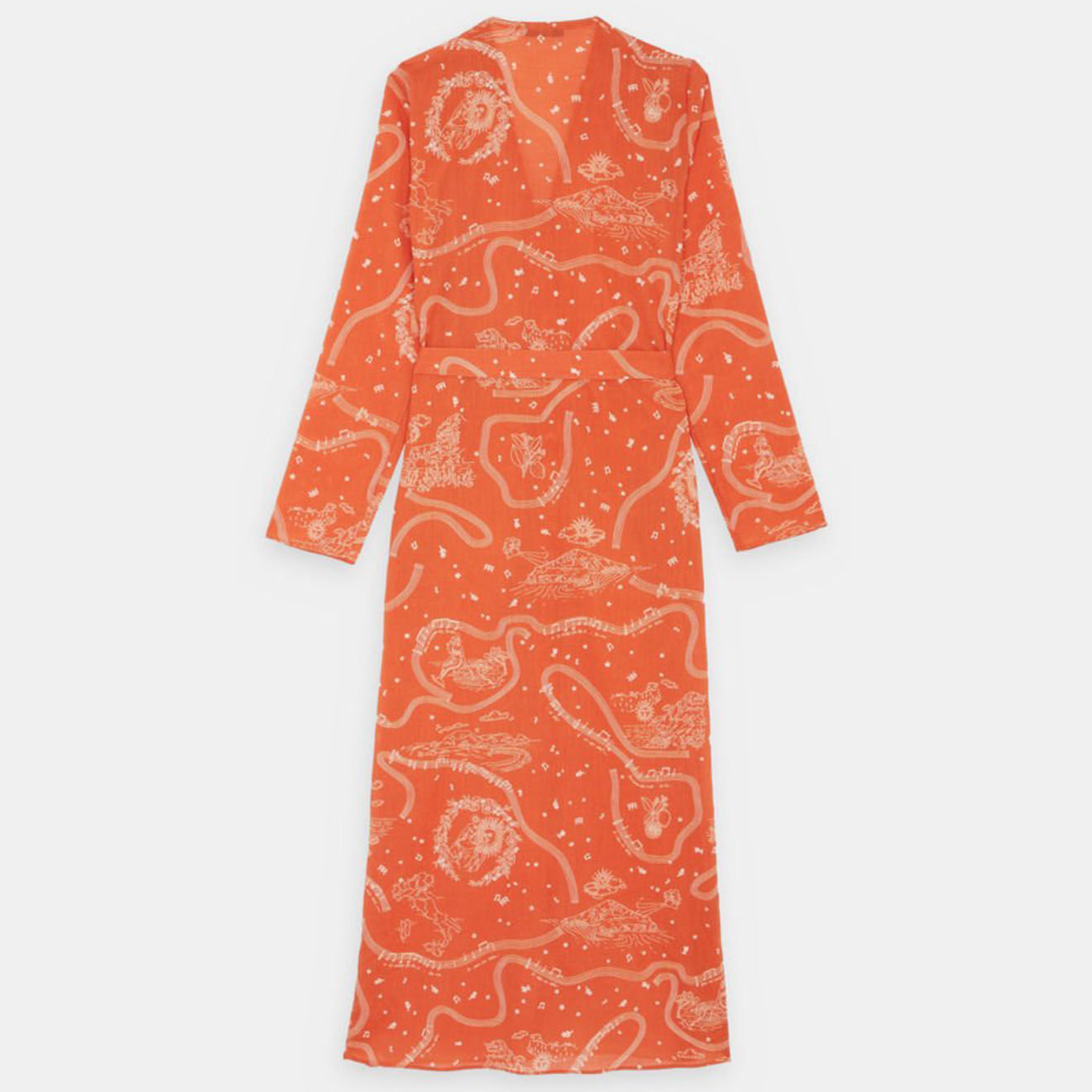 Roseanna Robe longue imprimée orange