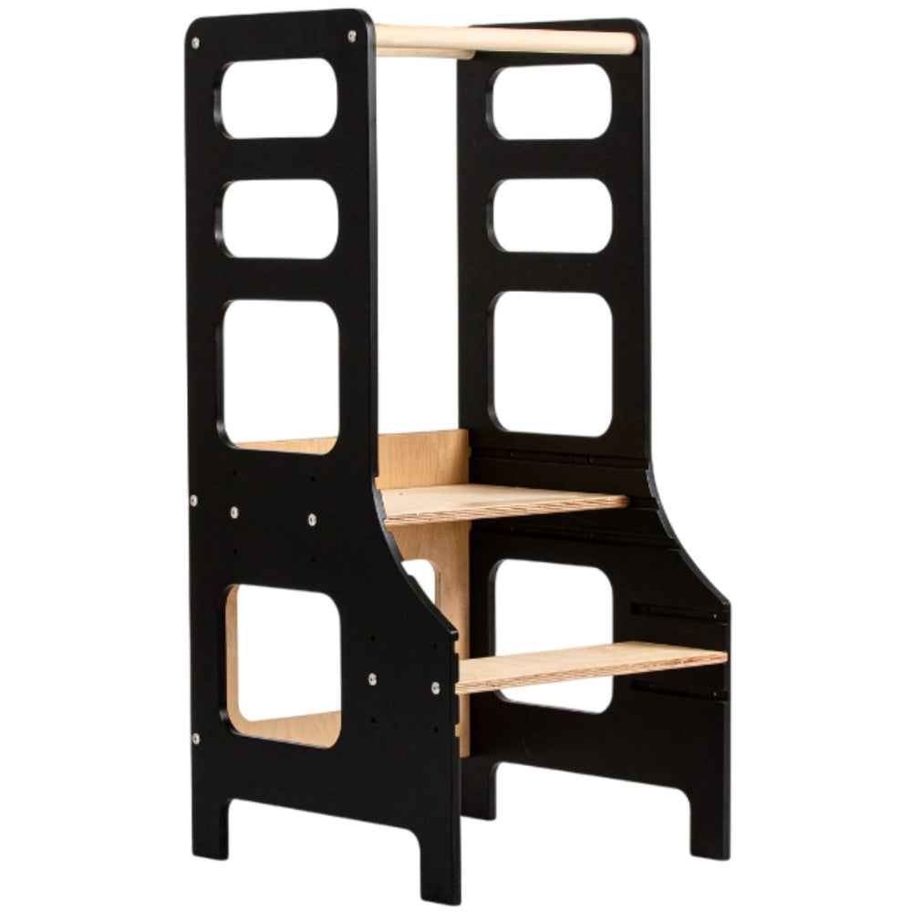 Køb Duck Woodworks Læringstårn Justerbart Black