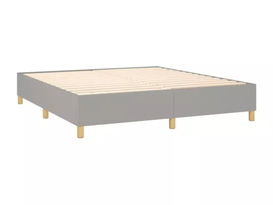 Sommier tapissier et matelas et LED Gris clair 180x200 cm Tissu