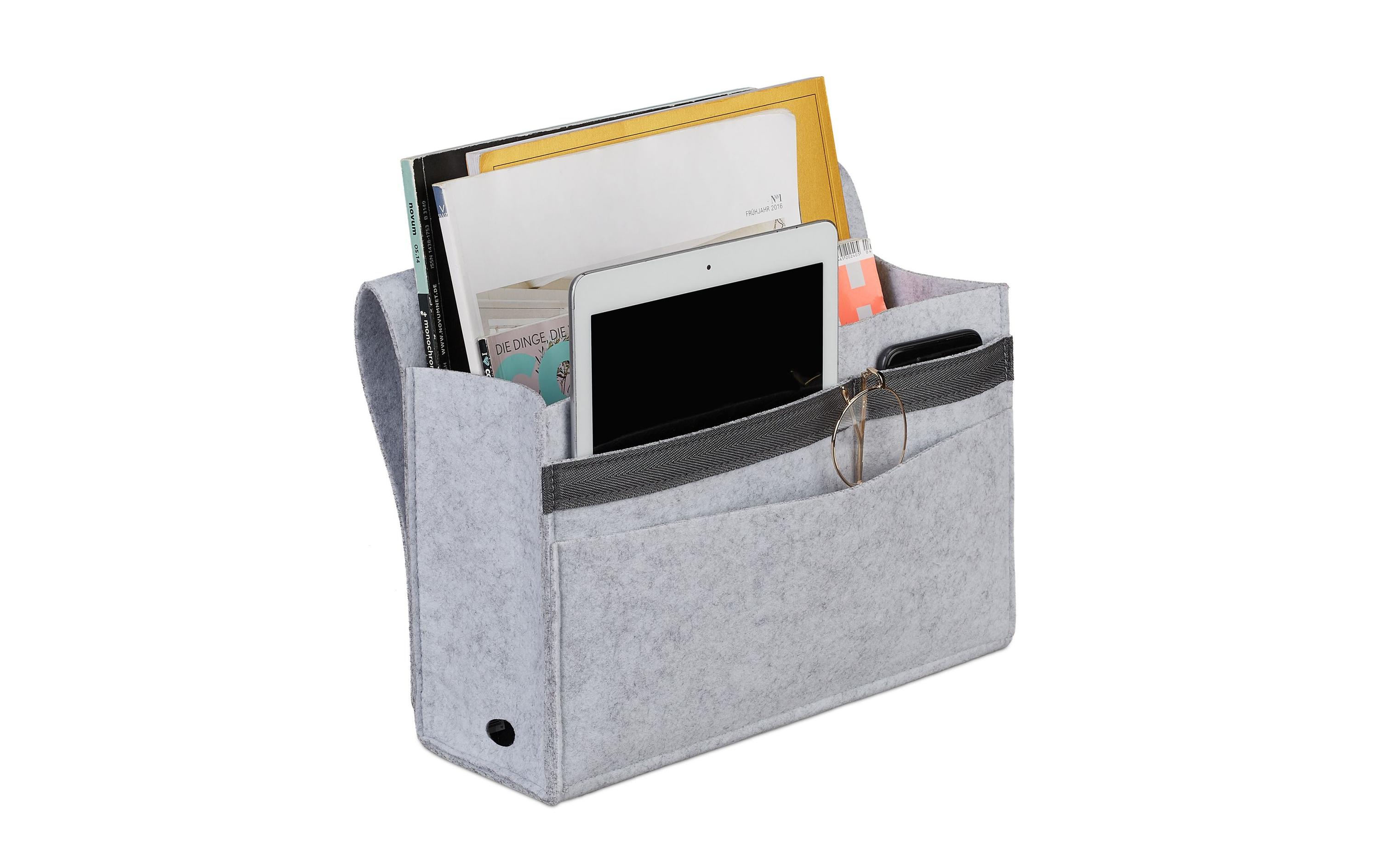 Aufbewahrungstasche mit Klettverschluss GrauBetttasche mit Klettverschluss