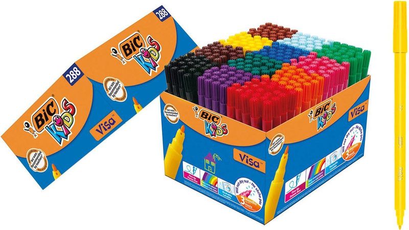 BIC - Visa - Kleurstiften - Assorti - Schoolbox à 288 Stuks