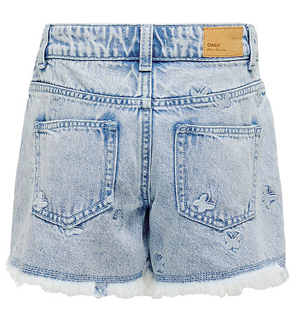 Kids Only Shorts - KogRobyn - Hellblauer Denim/Schmetterling
