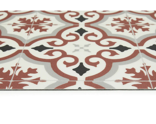 Vevox PVC vloer, tegellook, rood/grijs FB567, 200 cm breed (per meter verkocht)