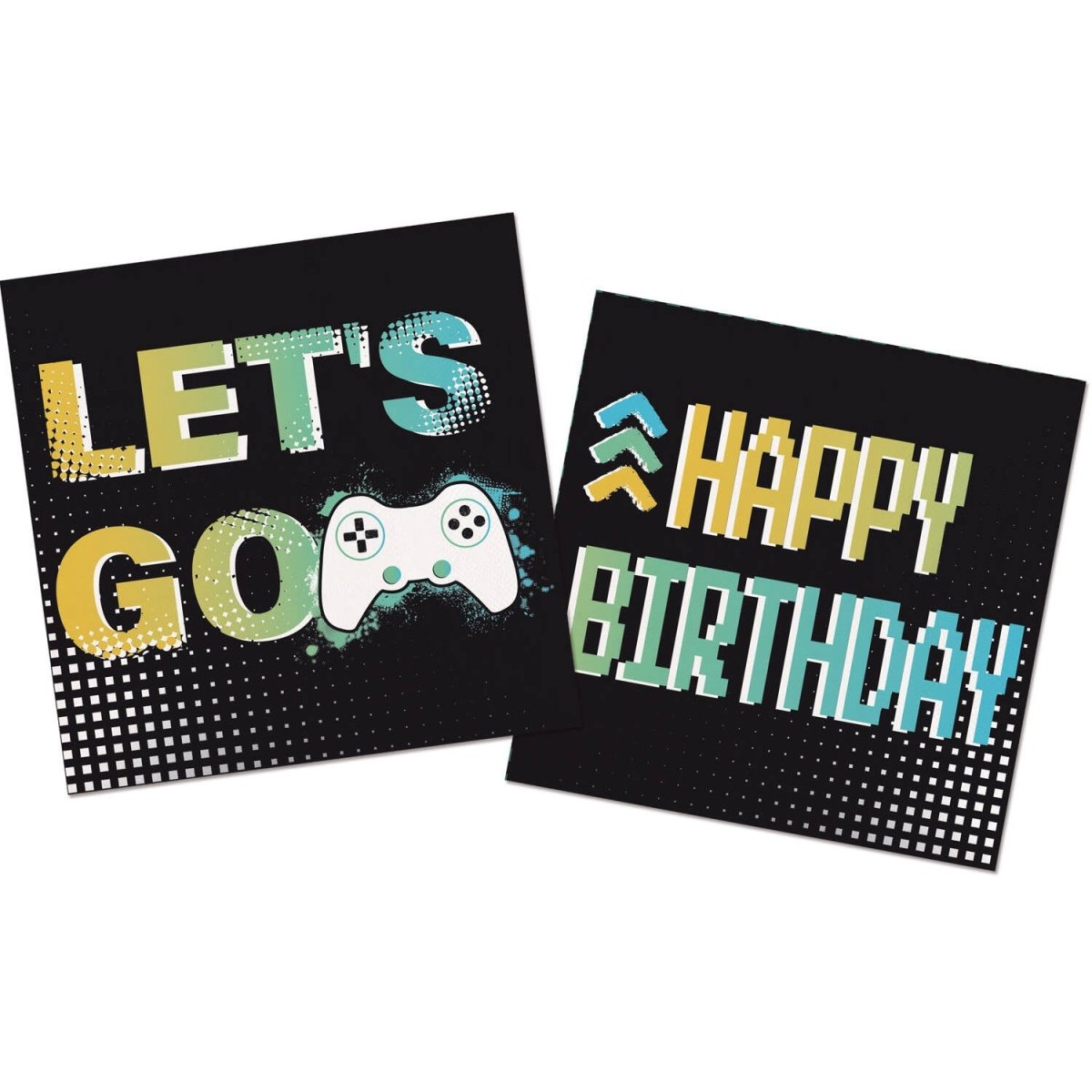 Gaming Party Servetten Happy Birthday 33cm 20st