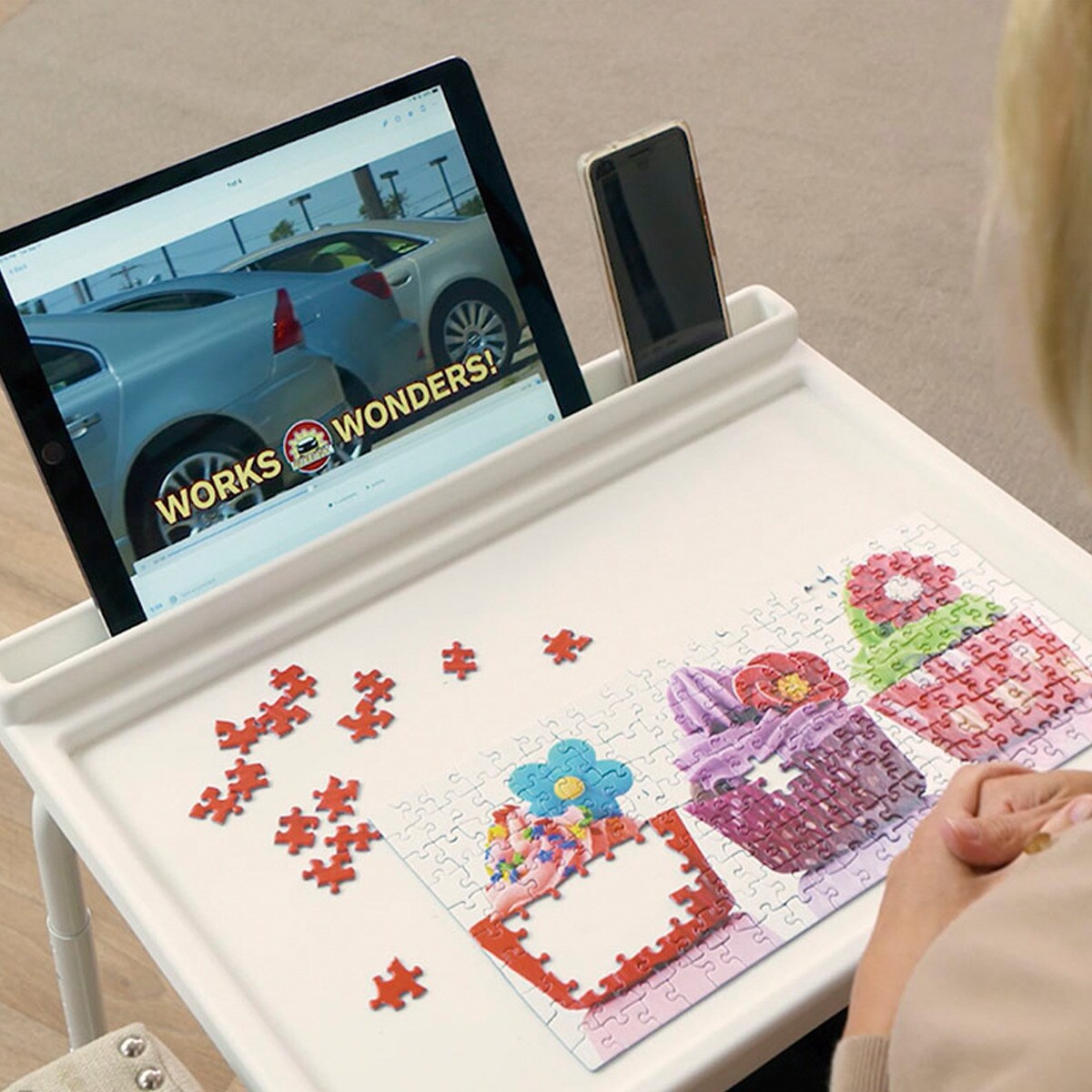 Starlyf® Beistelltisch klappbar höhenverstellbar L Form Table Express